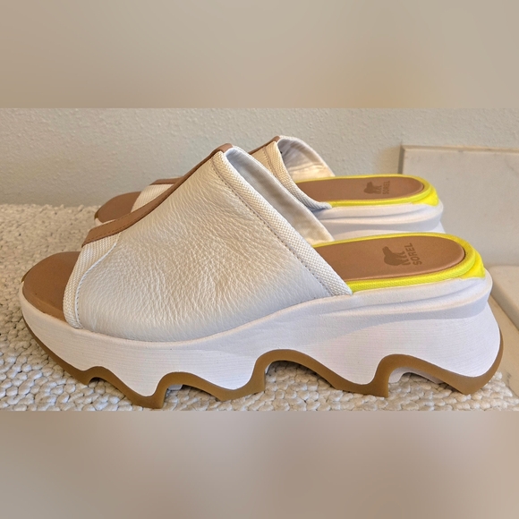 Sorel Shoes - Sorel Kinetic Impact Slide High Womens Sandals White Leather Sz 11